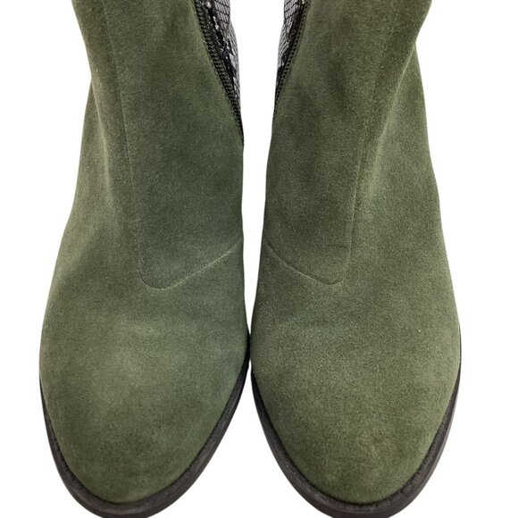 Vionic Naomi Snake Suede Ankle Boots Womens 7W Olive - Picture 7 of 13